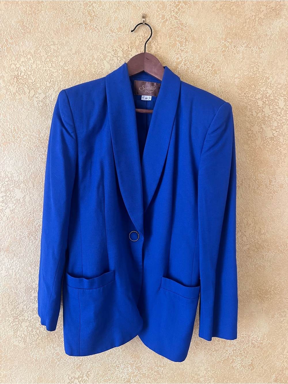 Scarlett Royal Blue Shawl-Collar Blazer and Skirt